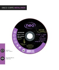 DISCO CORTE 4 1/2q x 0.8mm...